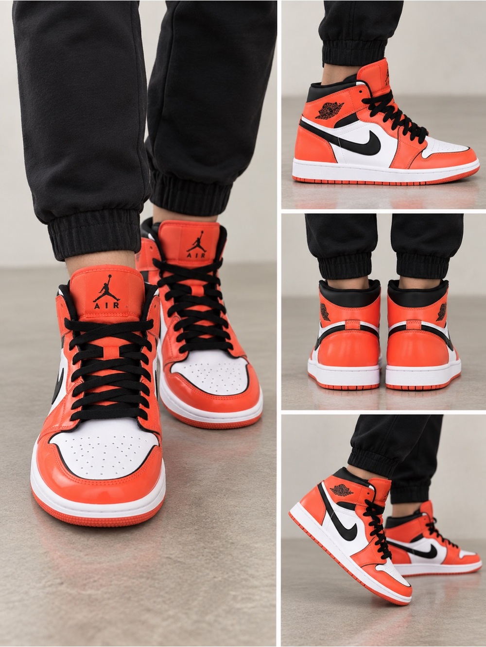 Jordan Men’s High-Top Sneakers in Orange/White/Black